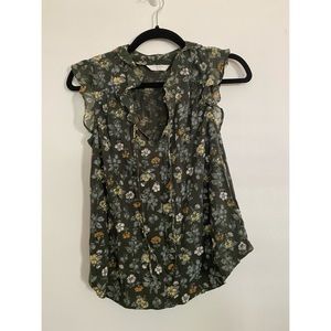 Green Floral Lucky Brand Blouse